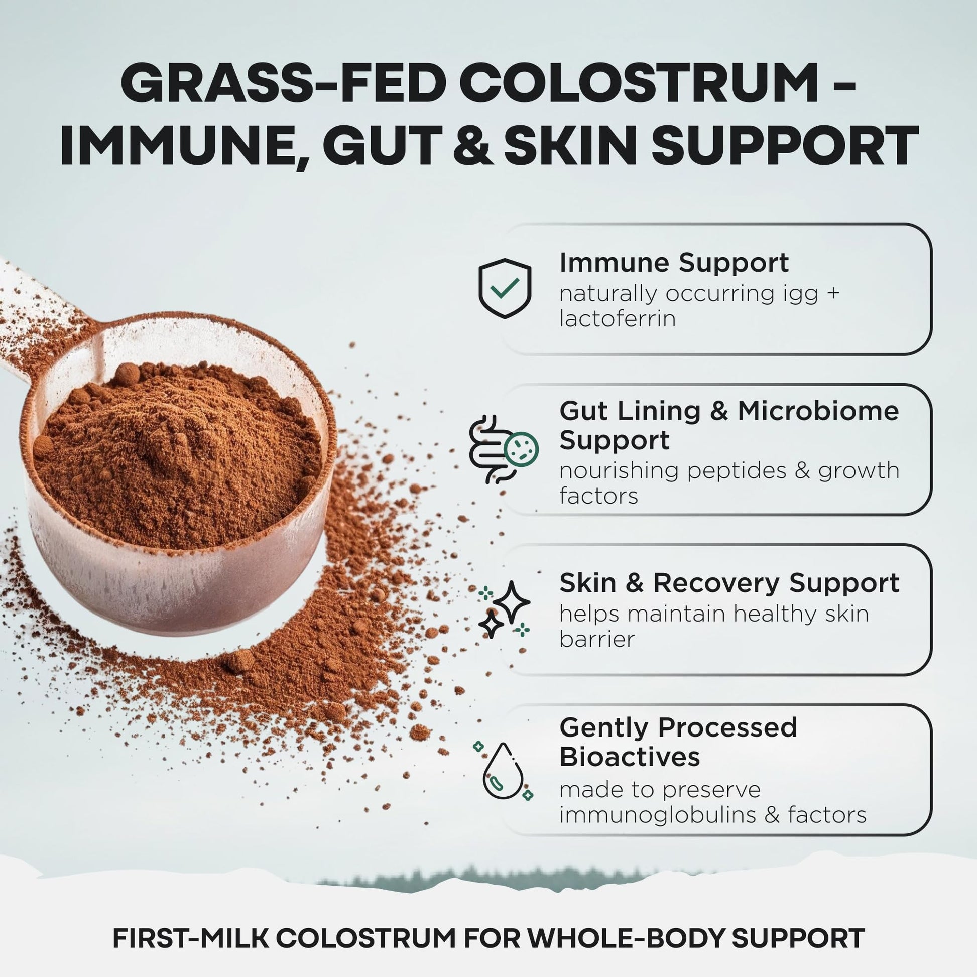 Colostrum Supplement - Grass Fed Pure Bovine Colostrum Powder - 2000mg & 400mg IgG (calostro bovino) - Gut, Immunity, Skin, Hair Support - Sugar Free, Natural Cacao Flavour, 30 Servings Wild Foods buy australia supplements