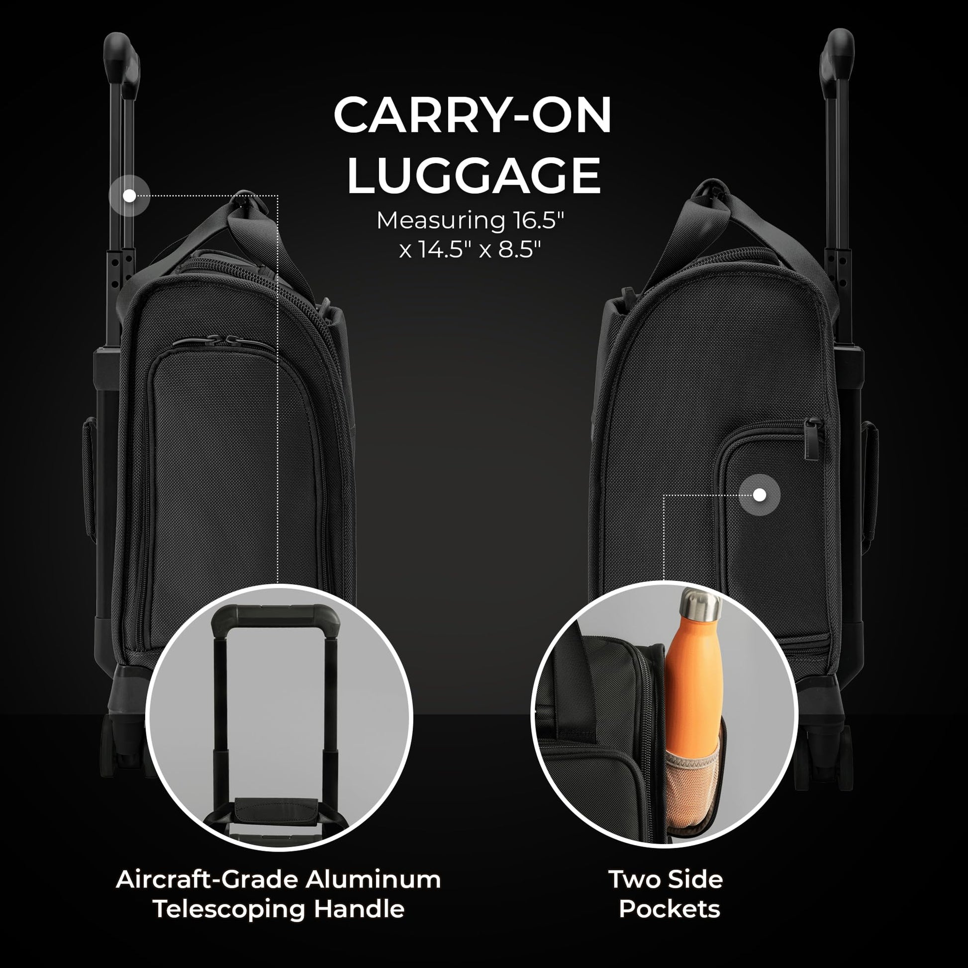Briggs & Riley Essential 22" Carry On Expandable Spinner - Luggage for Travel, Suitcases with Wheels, Softside Rolling Bag for Men & Women, Self-Repairing Zipper - Baseline Collection, Black Gsupps Australia