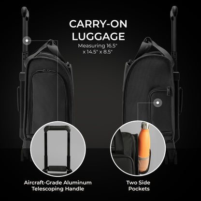 Briggs & Riley Essential 22" Carry On Expandable Spinner - Luggage for Travel, Suitcases with Wheels, Softside Rolling Bag for Men & Women, Self-Repairing Zipper - Baseline Collection, Black Gsupps Australia