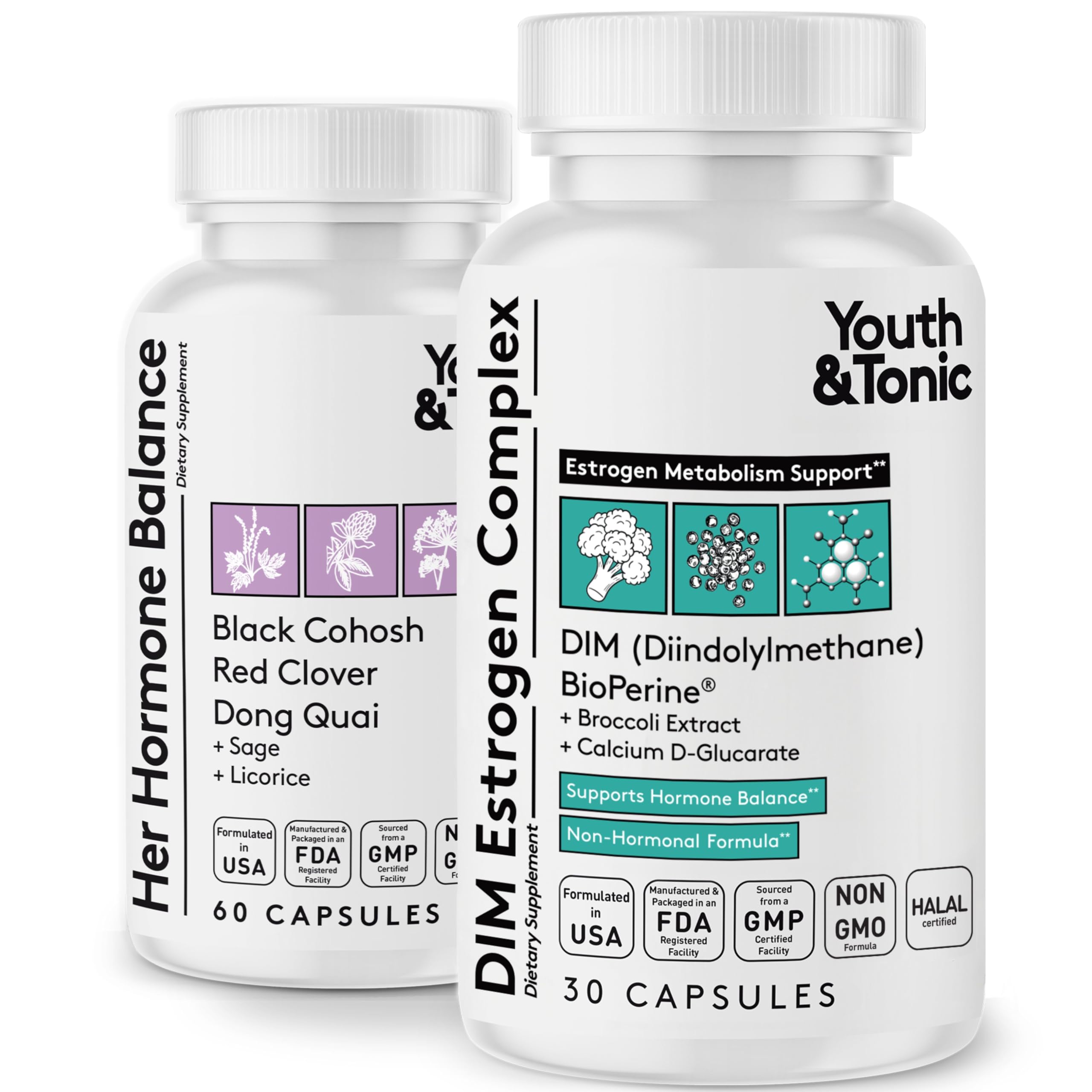 Youth & Tonic DIM Supplement for Women – Estrogen Metabolism & Hormonal Support – Menopause, Perimenopause & Premenopausal Bundle, 90 Capsules Youth & Tonic buy australia supplements