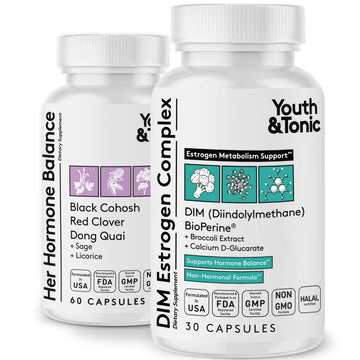 Youth & Tonic DIM Supplement for Women – Estrogen Metabolism & Hormonal Support – Menopause, Perimenopause & Premenopausal Bundle, 90 Capsules Youth & Tonic buy australia supplements