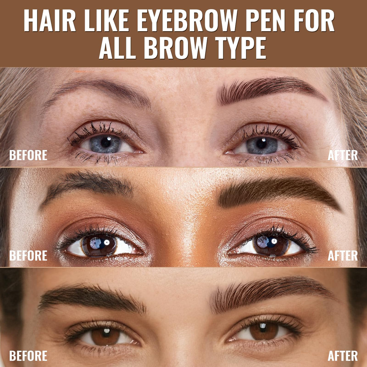 iMethod Eyebrow Pen - Eyebrow Pencil,2-in-1 Eyeliner Dual-Ended Brush-Tip Microblading 4d Eyebrow Pencils for women,Long Lasting Waterproof Hair-Like Brow Pencil,with Eyebrow Brush,DarkBrown iMethod