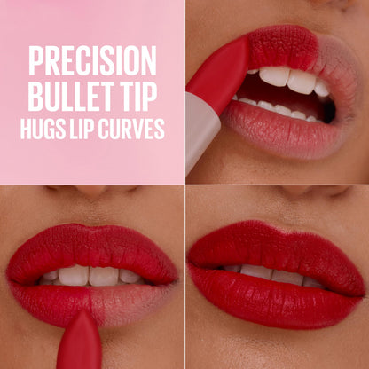 MAYBELLINE Serum Lipstick, Hydrating Lip Makeup with 8HRs of Lip Plumping Moisture with Hyaluronic Acid + Oil Blend, Wild Card (Midtone Red Matte) MAYBELLINE