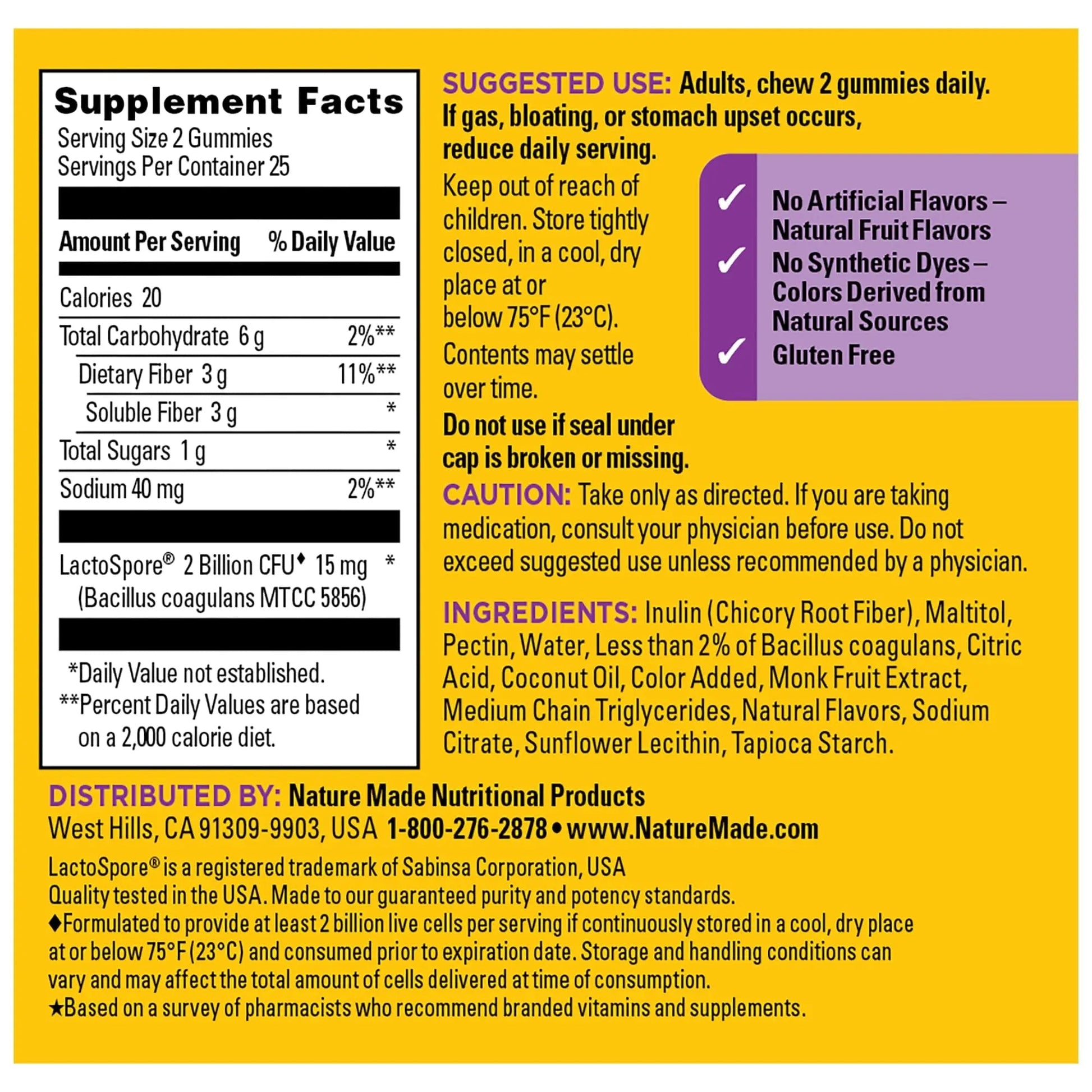 Nature Made Probiotic + Prebiotic Fiber Gummies for Daily Gut Health, Fiber Supplement with Probiotics for Digestive Health Support, 50 Gummies, 25 Day Supply Nature Made buy australia supplements