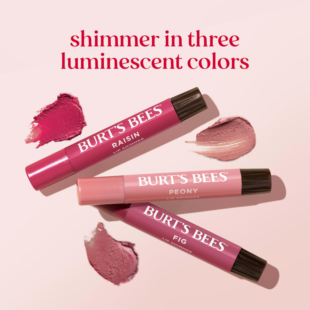 Burt's Bees Lip Shimmer Nude Collection, Tinted Lip Balm, 0.09 oz., 3 Tubes Burt's Bees