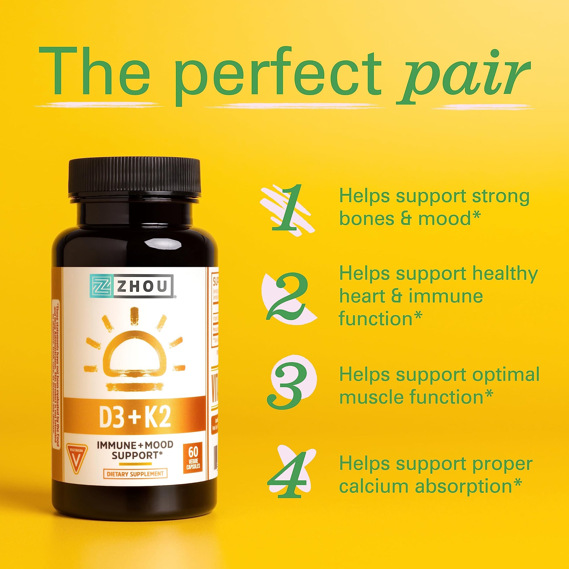 Zhou Nutrition Vitamin D3 K2, Bone and Heart Health Formula 5000 IU Vitamin D3 & 90 mcg Zhou Nutrition buy australia supplements