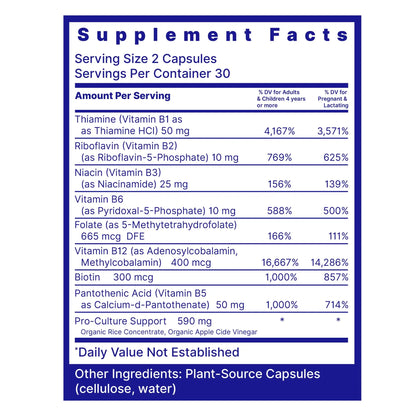 Quantum Nutrition Labs Max Energy Bs - Vitamin B Complex, Methylated B Complex Vitamins with Vitamin B1, B6, B12, Thiamin, Folate and Biotin Quantum Nutrition
