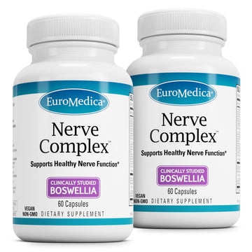 EuroMedica Nerve Complex - Herbal Supplement with Bioactive Vitamin B12 - Circulation & Nerve Health Support Supplement - Vegan Capsules with Boswellia Serrata - 60 Capsules, 2 Pack (120 Capsules) EuroMedica buy australia supplements
