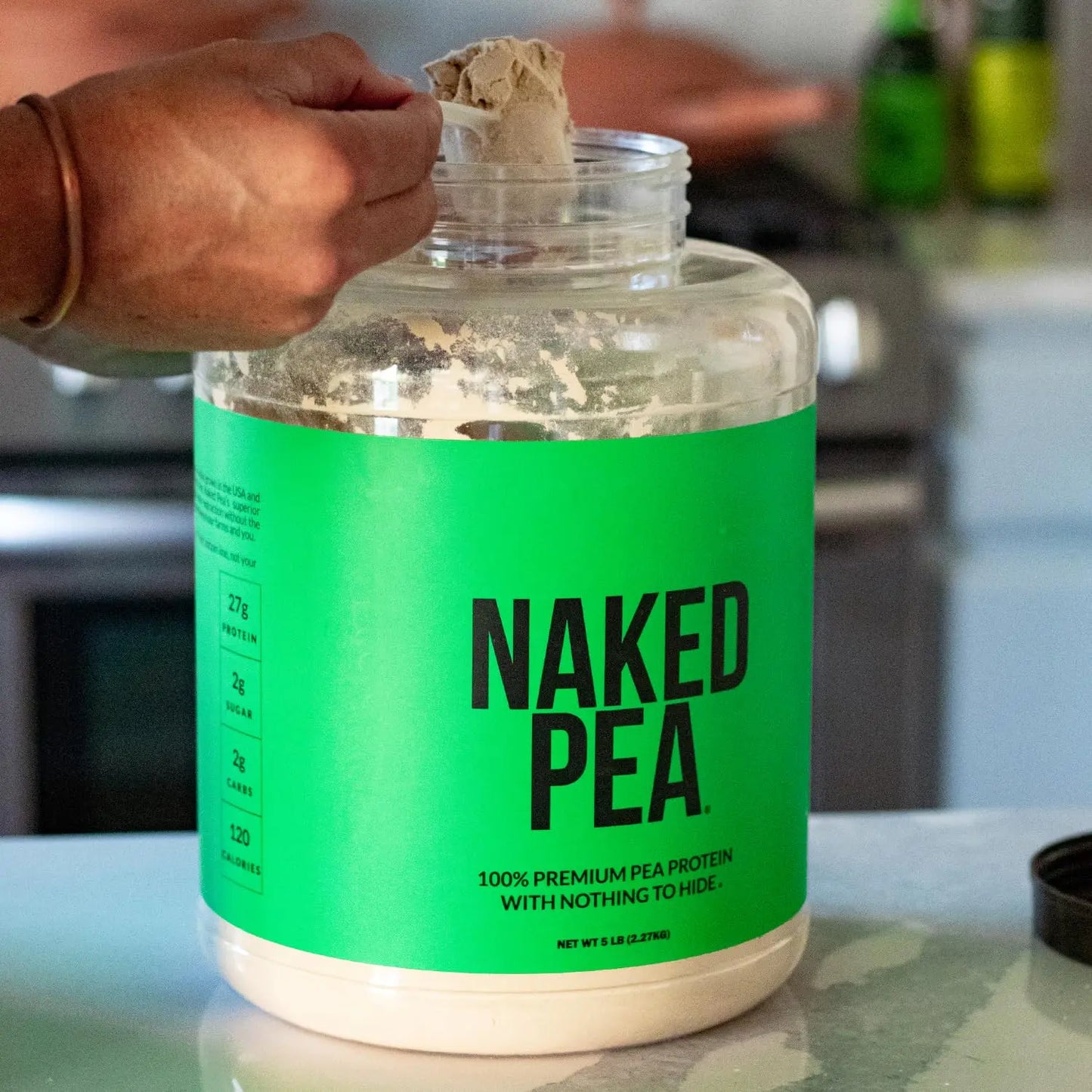 NAKED Pea - 5LB 100% Pea Protein Powder from North American Farms - Unflavored Vegan Pea Protein Isolate - NSF Certified, Plant Protein Powder, Easy to Digest - 76 Servings NAKED