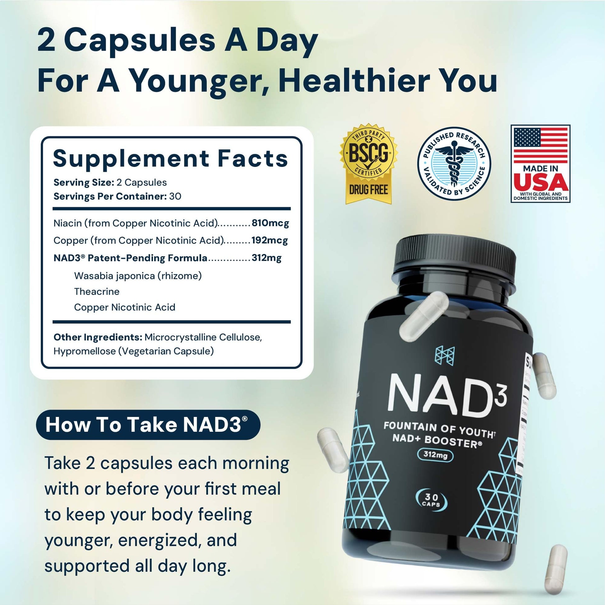HPN NAD+ Booster – Nicotinamide Riboside Alternative (NAD3) for Men & Women | Anti Aging NRF2 Activator, 312 mg per Serving – Natural Energy Supplement for Longevity & Cellular Health, 30 Veggie Pills HPN buy australia supplements