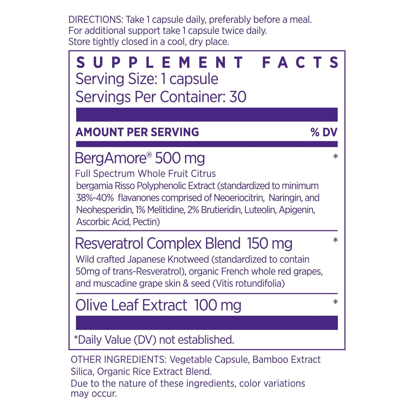 NAOMI Italian Citrus Bergamot 500mg + Resveratrol, Award-Winning Cardiologist Dvlpd, Supports Normal Cholesterol & Healthy Cellular Function, 7 Key Polyphenols NAOMI