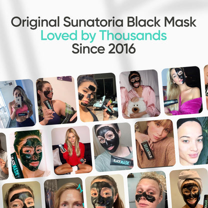 SUNATORIA Original Black Peel Off Face Mask - Charcoal Pore Mask - Helps Remove Excess Oil & Lift Away Surface Impurities – Botanical Extracts & Vitamins A, E, B5-2.04 fl oz SUNATORIA