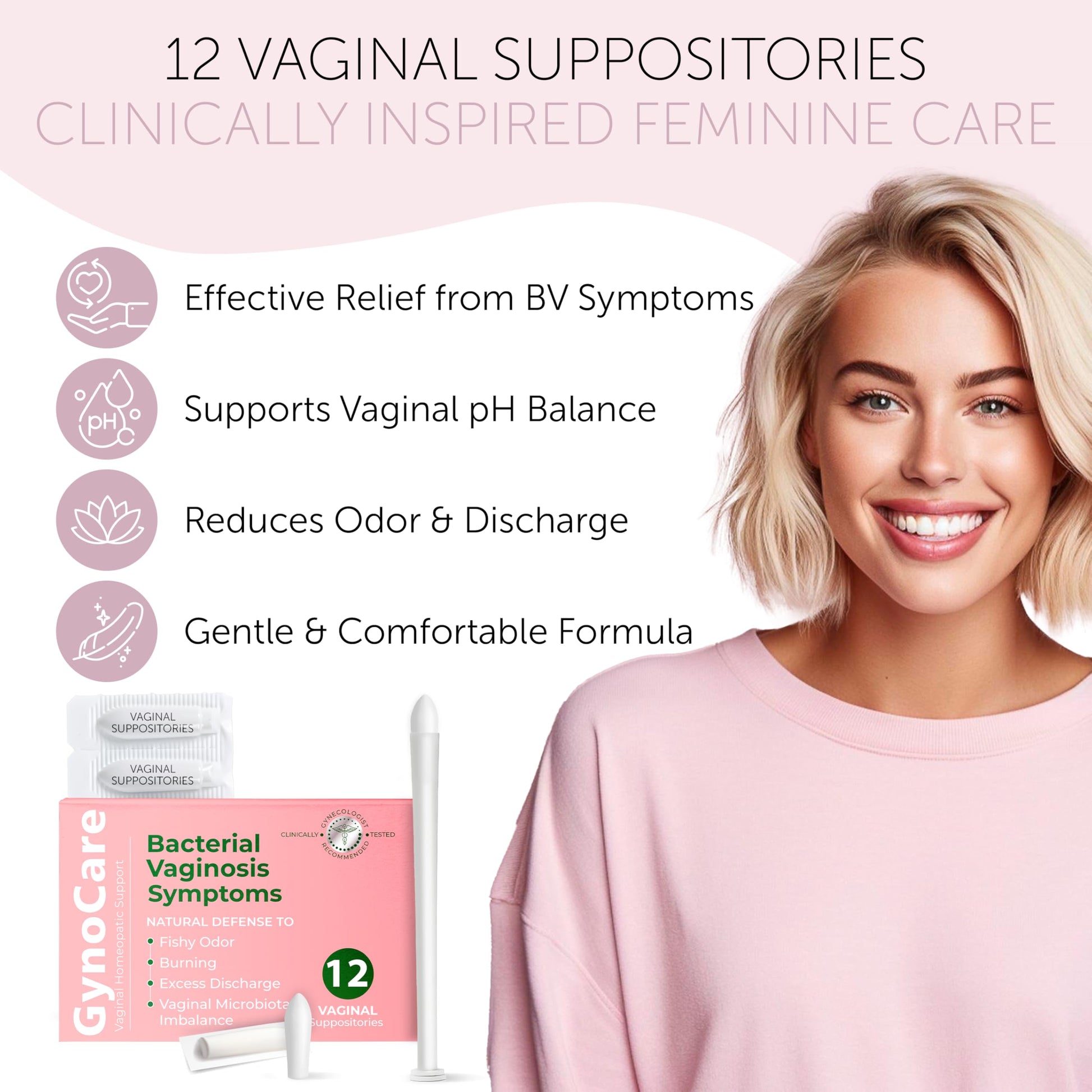 Bacterial Vaginosis Treatment | BV Treatment For Women | Boric Acid Suppositories For Women | Natural Homeopathic for Odor, Itching, Discharge, BV, and Vaginal Microbiota Imbalance | 12 Suppositories Terramed Just Think Comfort buy australia supplements