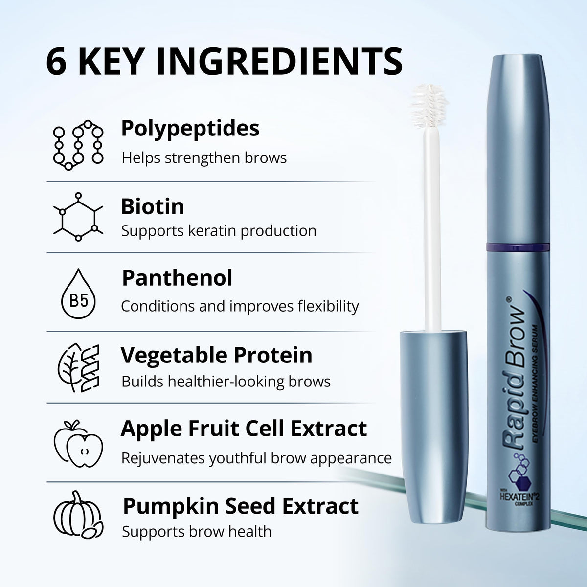RapidBrow Eyebrow Enhancing Serum - 2 Month Supply, 3mL RapidBrow