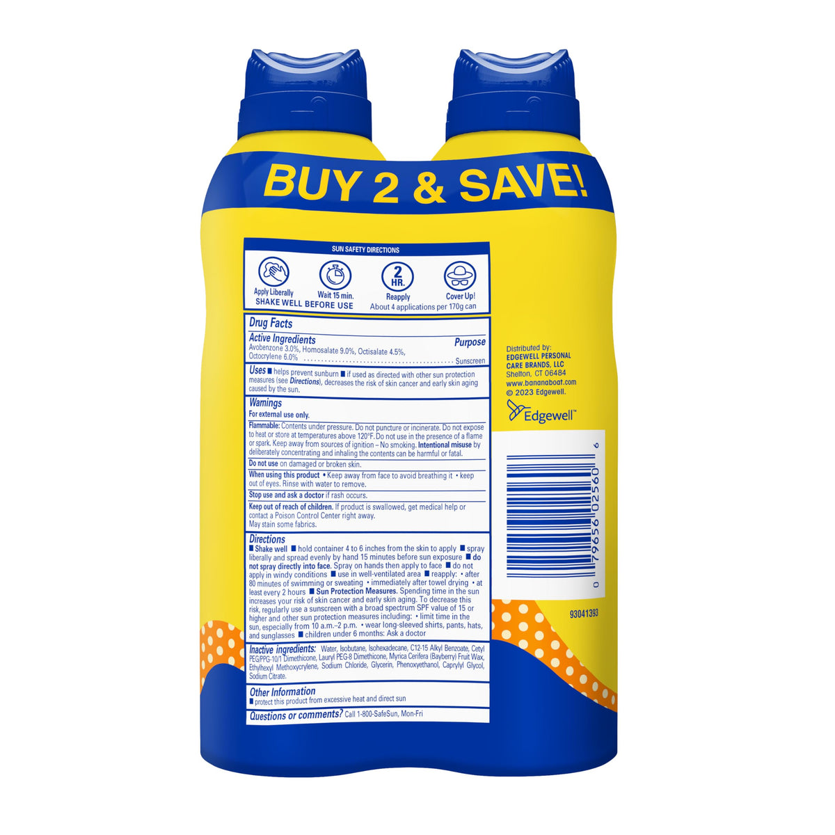 Banana Boat Sport Kids Sunscreen Spray SPF 50, 6 oz (2 Pack) Banana Boat