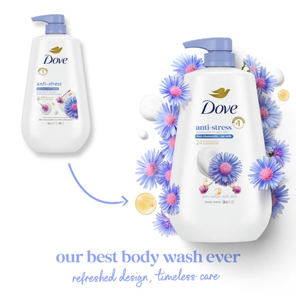 Dove 24hr Anti-Stress Lotion Body Wash, Blue Chamomile & Oat Milk 30.6 oz Dove