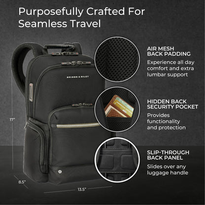 Briggs & Riley Medium Expandable Briefcase - Laptop Bag for Work & Travel, Briefs for Men & Women, Includes Shoulder Strap, Self-Repairing Zippers, Fits up to 15" Computer - HTA Collection, Black Gsupps Australia