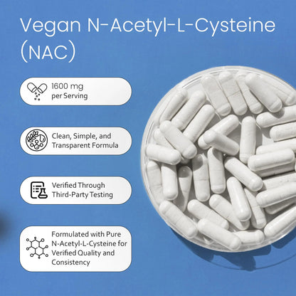NaturaLife Labs N-Acetyl-L-Cysteine (NAC) 1600 mg – 100 Capsules - Vegan, Non-GMO & Gluten-Free NaturaLife Labs
