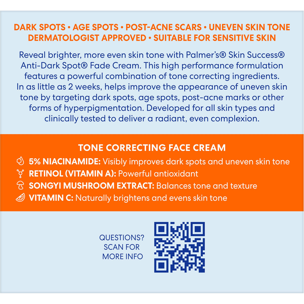 Palmer's Anti Dark Spot Face Cream with Vitamin E & Niacinamide (2.7 Oz) Palmer's