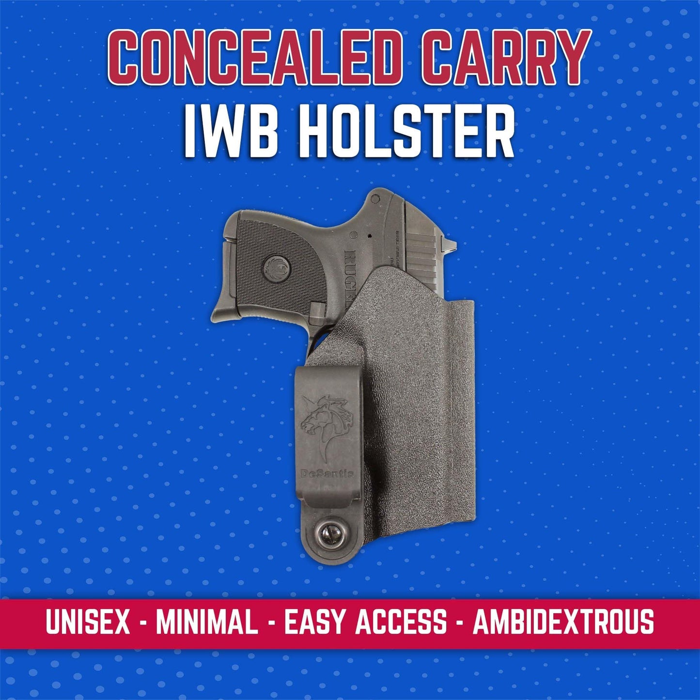 DeSantis Slim-Tuk - IWB Holster for Men and Women, Pistol Holster for Concealed Carry, Suitable for Appendix Wear, Ambidextrous, Made with Kydex, Adjustable Tension, Tuckable 360 C-Clip Gsupps Australia