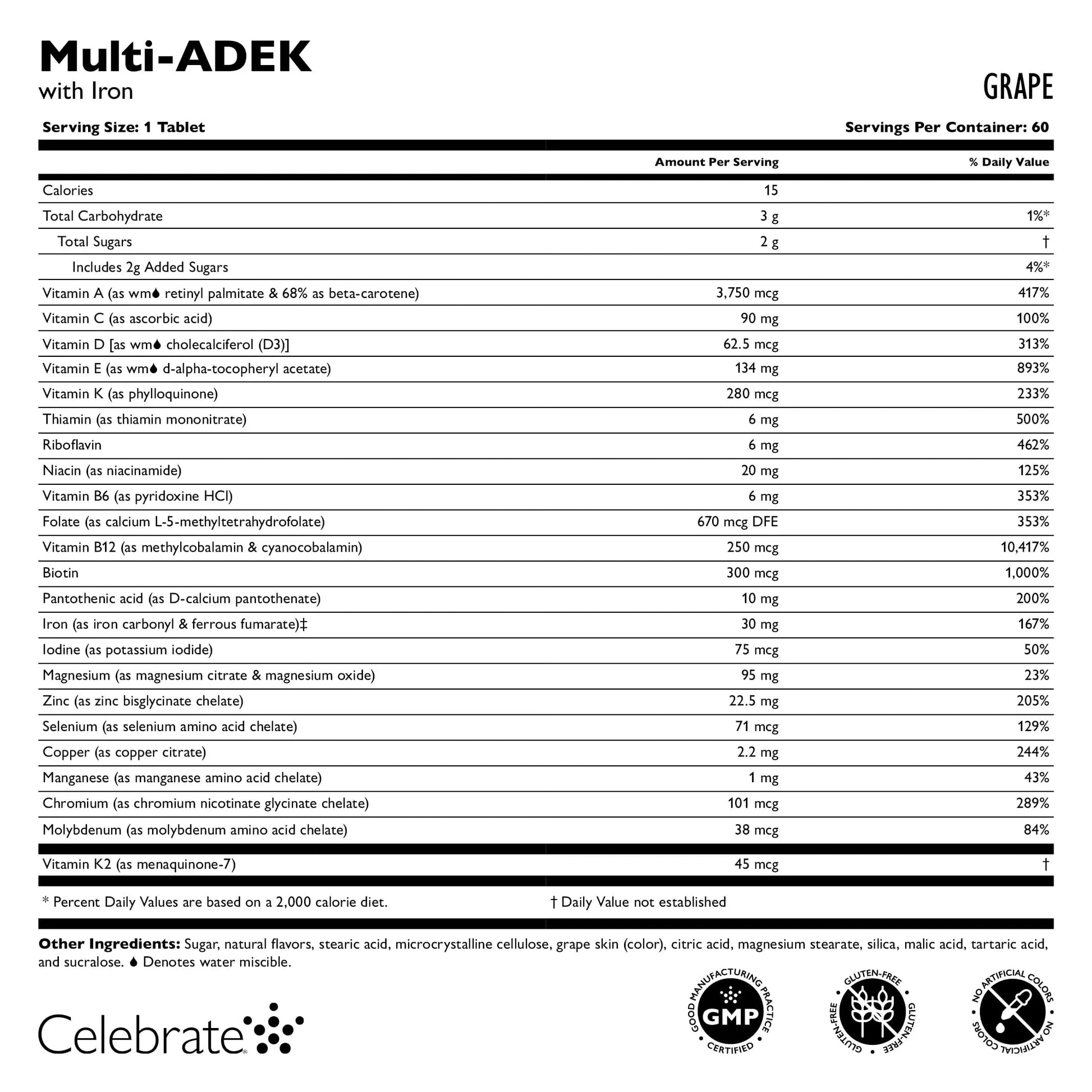 Celebrate Vitamins Multi ADEK Chewables, 60mg Iron - Daily Bariatric Multivitamin, Vitamins A, D, E, K & B12 for Duodenal Switch Surgery Patients Celebrate Bariatric Supplements buy australia supplements