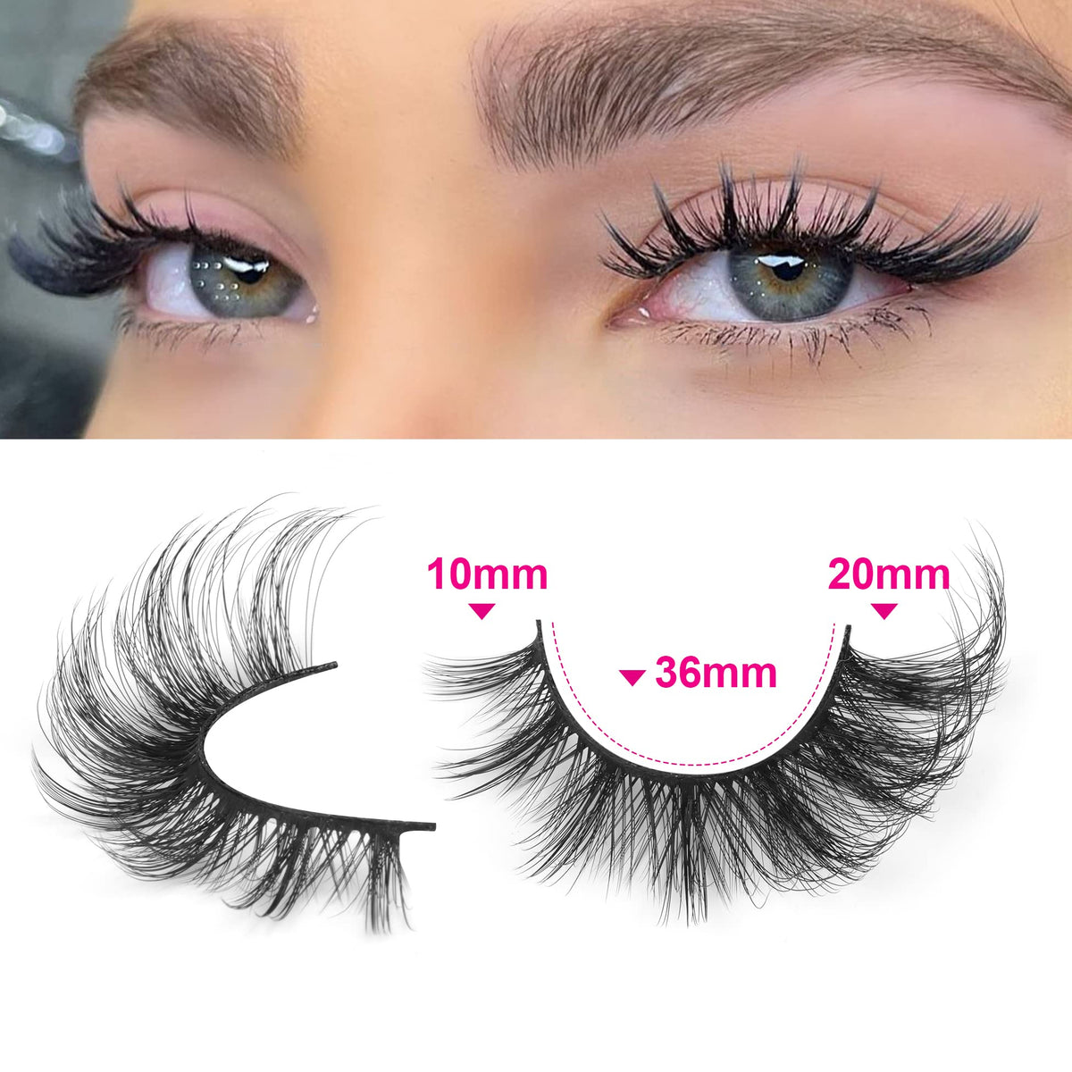 Wispy Lashes Fox Eye False Eyelashes Cat Eye Lashes Strips Faux Mink Lashes ALICROWN HAIR