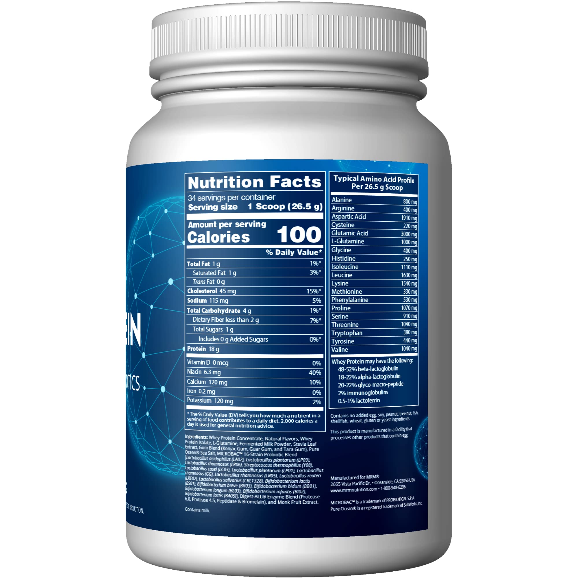 MRM Nutrition Whey Protein | Vanilla Flavored |18g Protein | with 2 Billion probiotics MRM buy australia supplements