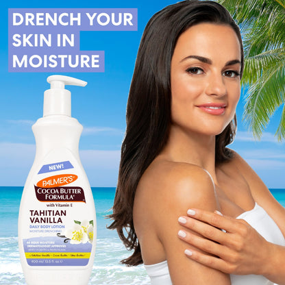 Palmer's Cocoa Butter Formula Tahitian Vanilla Body Lotion, 13.5 Oz, Daily Moisturizing Lotion for Dry Skin with Shea Butter & Vitamin E Palmer's