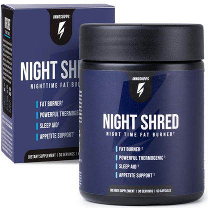 InnoSupps Night Shred Fat and Natural Sleep Support | Ashwaganda, 5-HTP, CLA, Melatonin | Appetite Suppressant InnoSupps