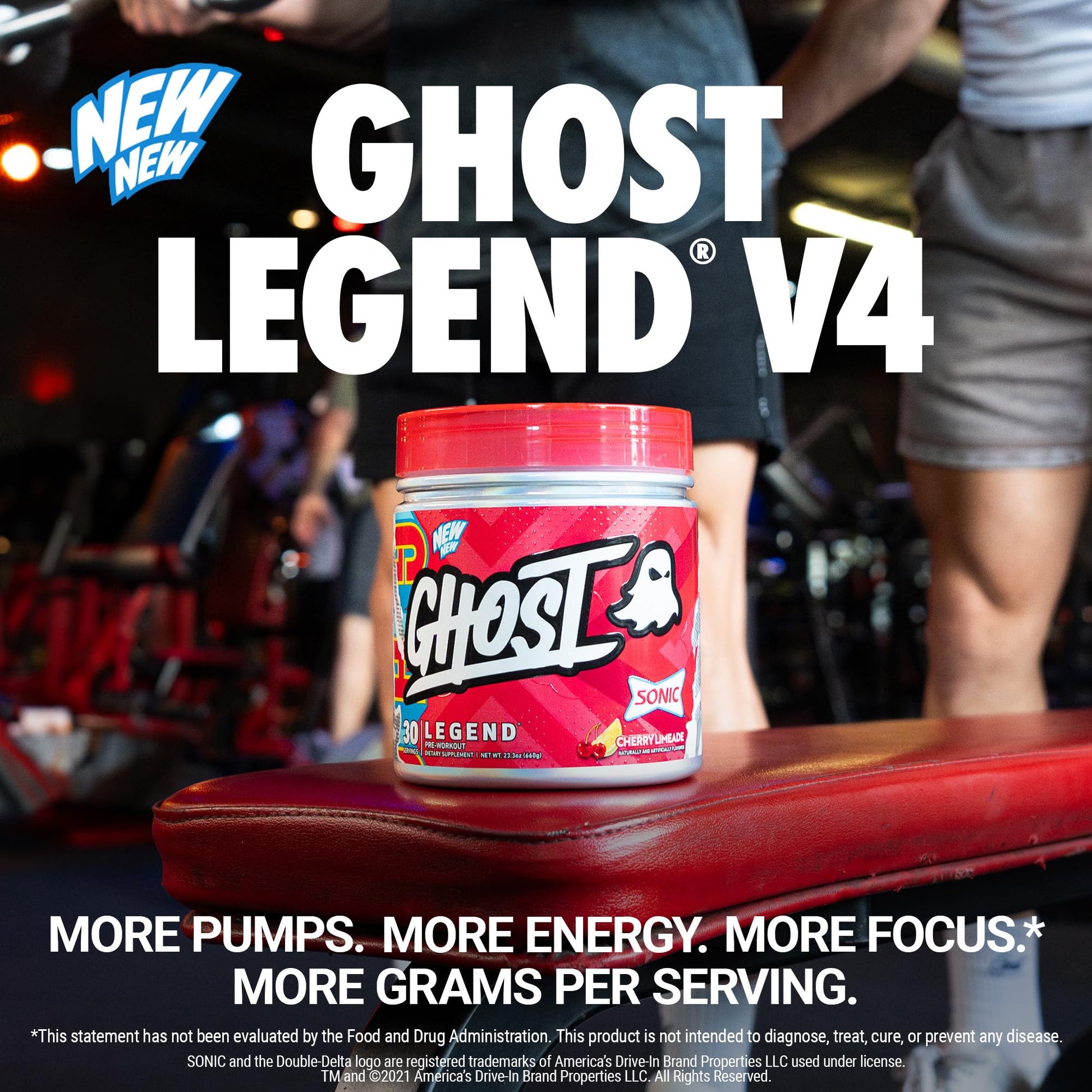 GHOST Legend Pre Workout Powder, Sonic Cherry Limeade - 30 Servings – Pre-Workout for Men & Women with Choline, L-Citrulline, GHOST buy australia supplements