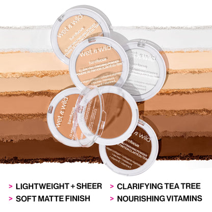 wet n wild Bare Focus Clarifying Finishing Powder | Matte | Pressed Setting Powder Light-Medium wet n wild
