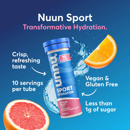 Nuun Sport Electrolyte Tablets with Magnesium, Calcium, Potassium, Chloride & Sodium, Gluten Free & Vegan, Mixed Flavor, 4 Pack (40 Servings Total) Nuun