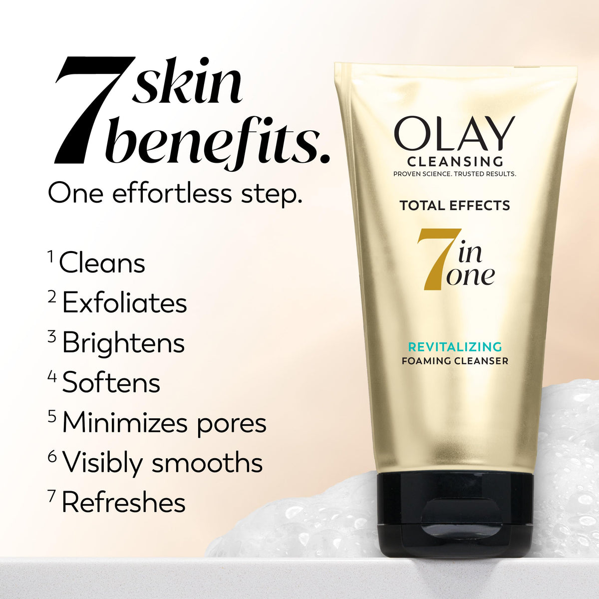 Olay Total Effects Revitalizing Foaming Cleanser, Daily Face Wash, 5 oz (Pack of 3) Olay