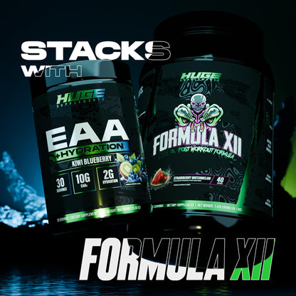 Huge EAA + Hydration, Essential Amino Acids Powder, EAAs & BCAAs, Intra & Post Workout Recovery Powder, Muscle Growth, Recovery & Performance, 10g EAAs & Electrolytes, Kiwi Blueberry, 30 Servings