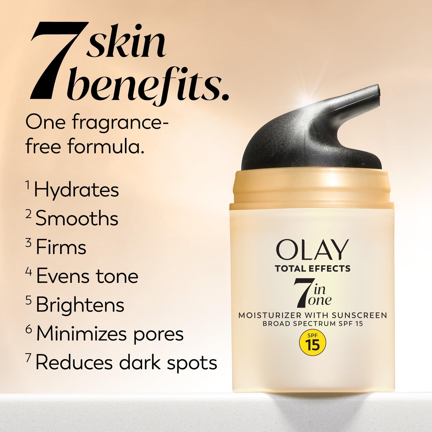 OLAY Total Effects 7-in-1 Anti-Aging Face Moisturizer with SPF 15, Fragrance-Free 1.7 oz Olay