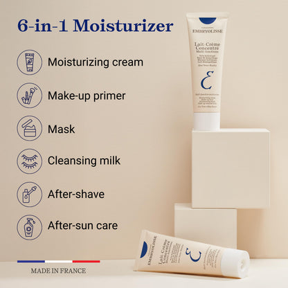 Embryolisse Lait-Crème Concentré Face Moisturizer and Makeup Primer, French Face Cream With Shea Butter & Aloe Vera, 2.54 Fl Oz Embryolisse
