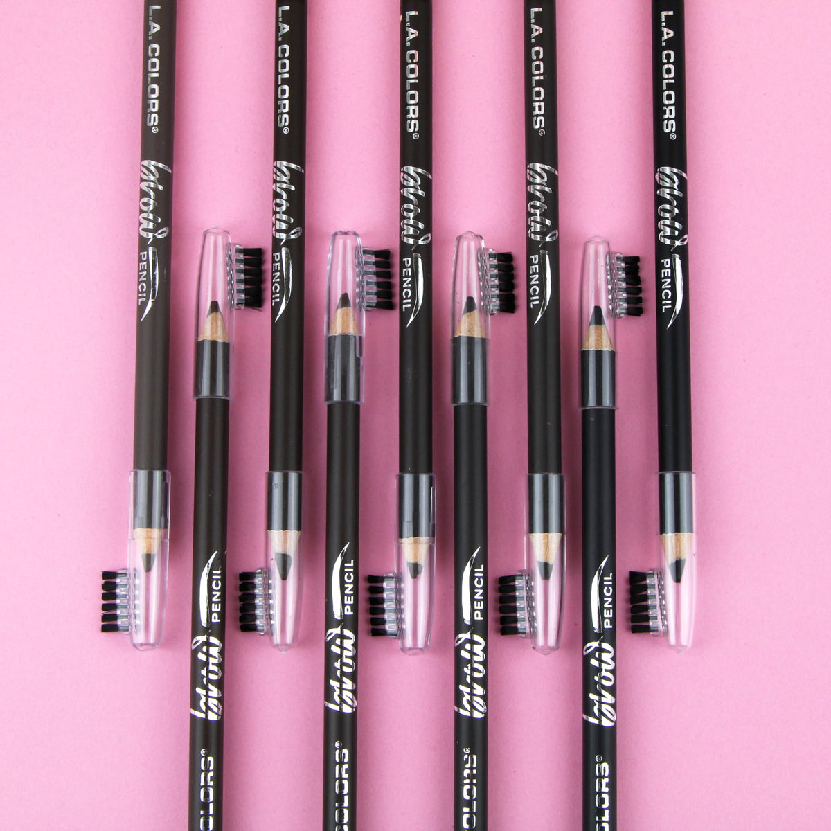 L.A. COLORS On Point Brow Pencil W/Built In Brush, Dark Brown CBP396 L.A. COLORS