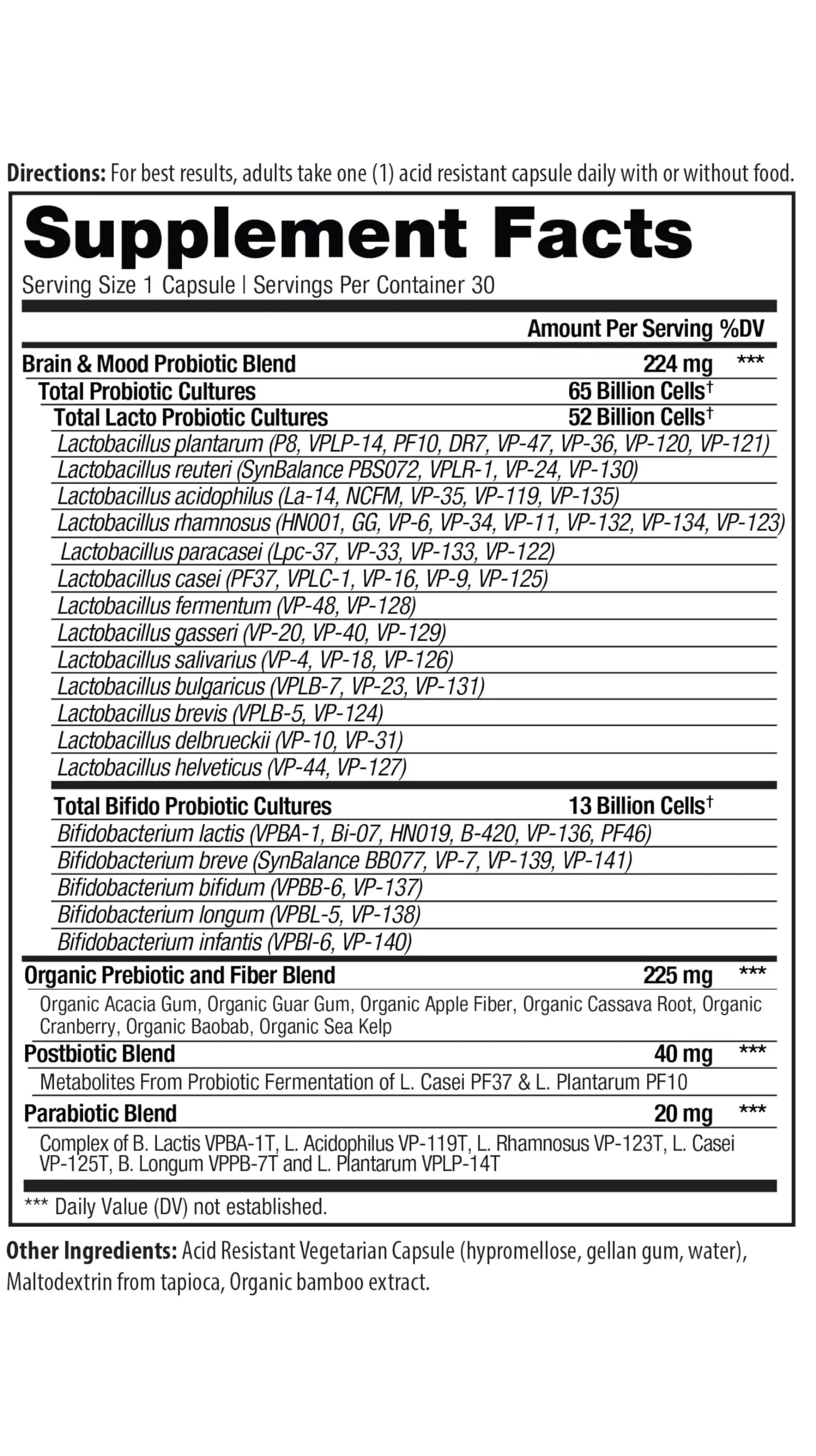 Vital Pro Naturals - Brain & Mood Probiotics + Prebiotics, Postbiotics, Parabiotics, 4-in-1 Health Supplement for Adults, High Potency, 67 Strains, Digestive, Brain and Immune Health, 30 ct Vital Planet buy australia supplements