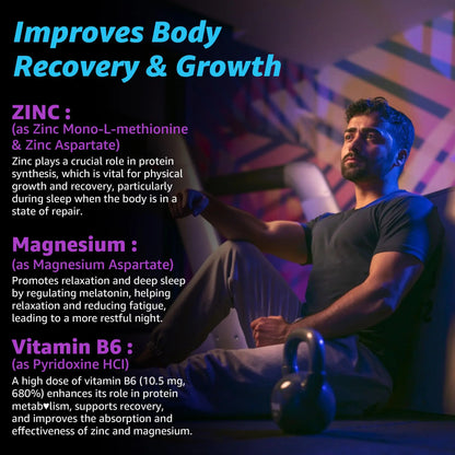 Zinc and Magnesium Supplement, Zinc Magnesium Aspartate Post Workout Gummies for Men Women, with Vitamin B6, B12, D3, Turmeric for Nighttime Recovery, Reduce Fatigue NEVISS