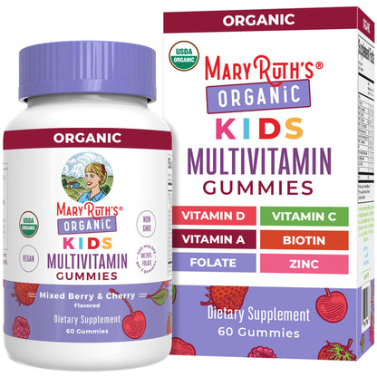 MARYRUTH'S Kids Vitamins | Multi | 1 Month Supply | Multivitamin Gummies for Ages 4+ | Multivitamin for Kids | Vegan | Only 2 Gummies a Day | 60 Count MARYRUTH'S