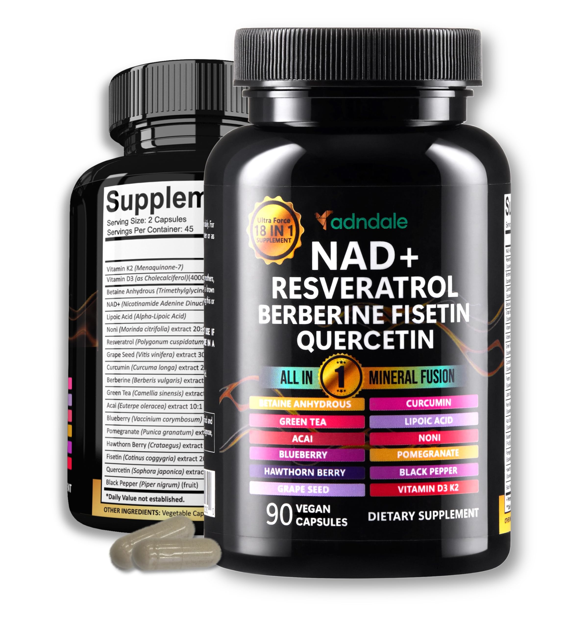 Adndale Liposomal NAD Supplement. Longevity Formula NMN Supplement Alternative. 90CT Advanced NAD+ Resveratrol Adndale buy australia supplements
