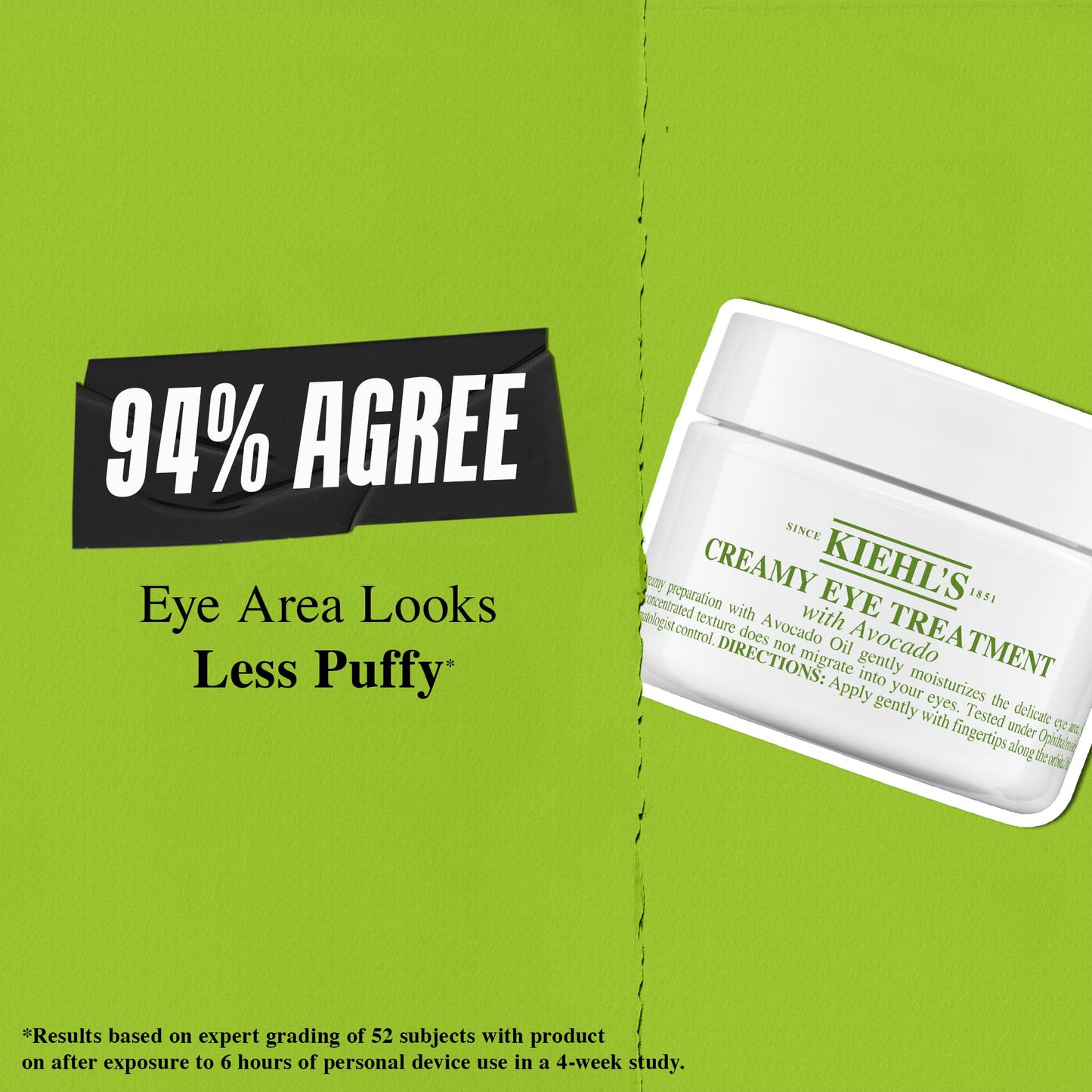 Kiehl's Avocado Eye Treatment, Nourishing and Hydrating Eye Cream, Avocado Oil and Caffeine to Energize and Invigorate Skin, Tired Eyes Kiehl's