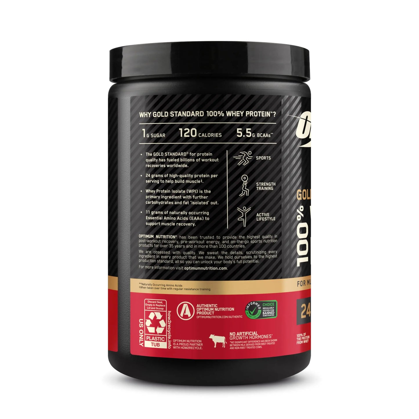 Optimum Nutrition Gold Standard 100% Whey Protein Powder, Vanilla Ice Cream, 0.68 Pound (Pack of 1) Optimum Nutrition