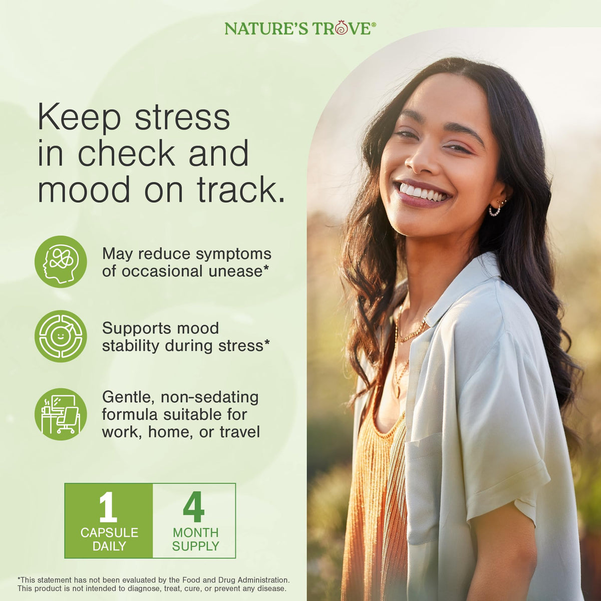Nature's Trove L-Theanine 200mg 120 Vegetarian Capsules Nature's Trove