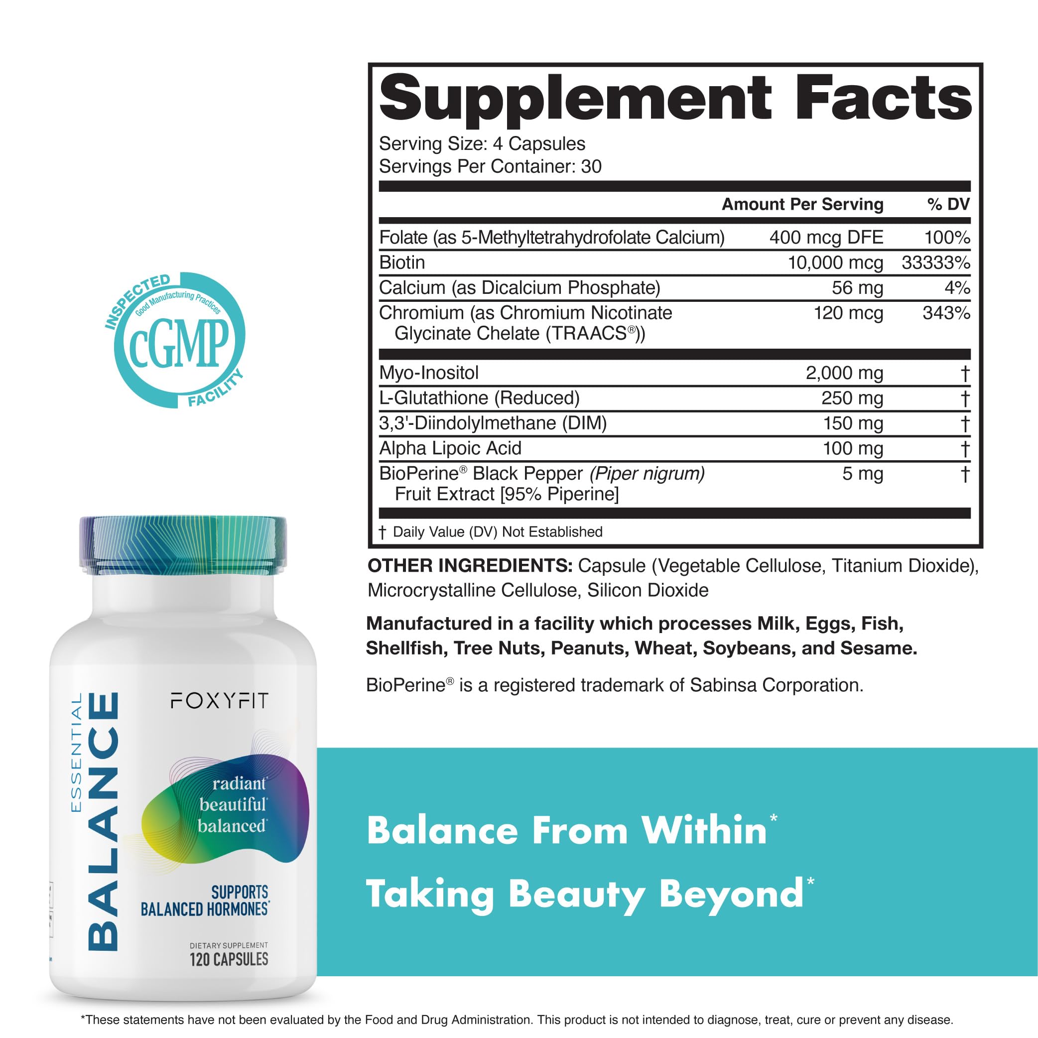 Essential Balance Hormonal Support and Vitamin Supplement for Women by Foxy Fit – Antioxidant, Healthy Skin & Hair for Daily Use* (30 Servings) FoxyFit buy australia supplements