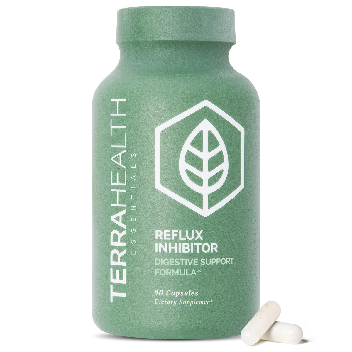 Terra Health Essentials Reflux Inhibitor - Digestive Supplement for Stomach Comfort, Acid Balance & Nutrient Absorption - Betaine HCL with Pepsin Terra Health Essentials