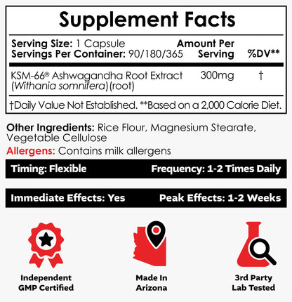 Nootropics Depot KSM-66 Ashwagandha Capsules | 300mg | 90 Count | Withania somnifera Extract | Ayurvedic Herb | Adaptogen Supplement | Promote Relaxation*