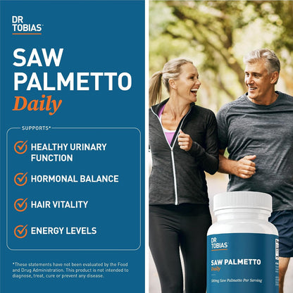 Dr. Tobias Saw Palmetto Supplement, Supports Urinary Health, Hormonal Balance, Prostate Health, & Hair Vitality, Saw Palmetto for Men & Women, 500mg Per Serving - 100 Capsules, 100 Servings