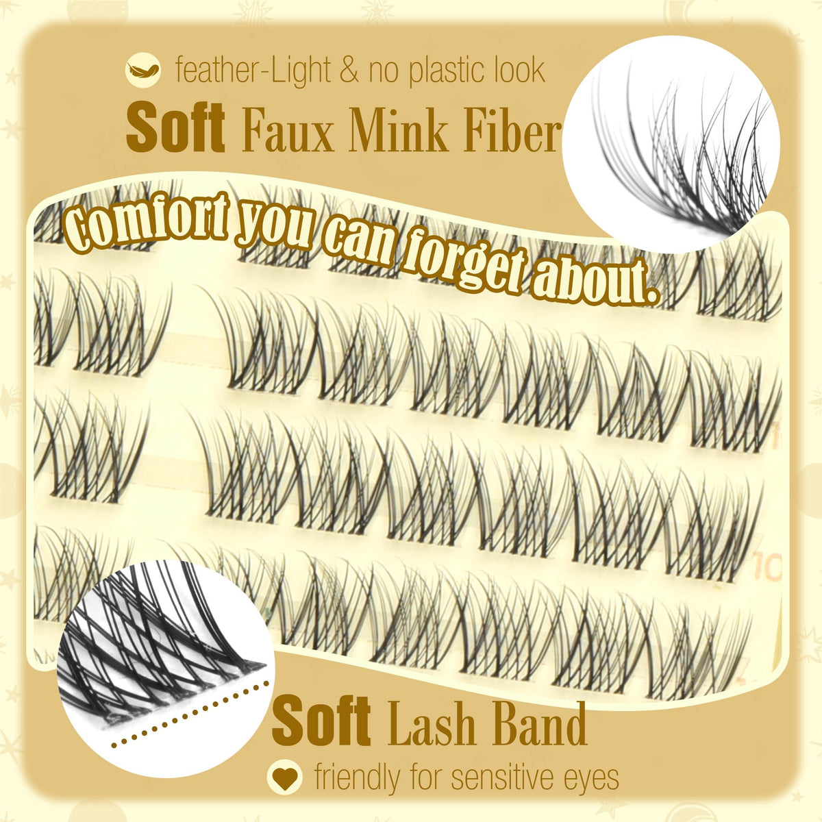 Short Lash Clusters Natural Cluster Eyelash Extensions 8-10-12MM Clear Band Cluster Lashes Extensions Wispy Individual Lashes CC-Curly Eyelash Clusters Pestañas Postizas Naturales 144Pcs DIY Lashes Mavphnee