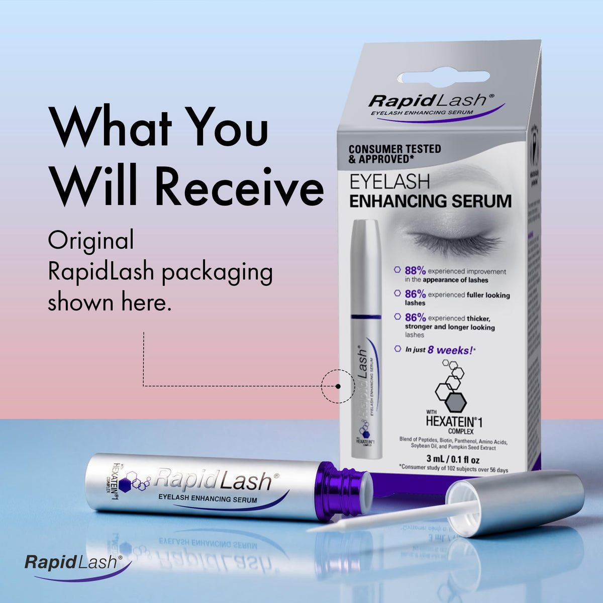 RapidLash Eyelash Enhancing Serum - 2 Month Supply, 3mL RapidLash
